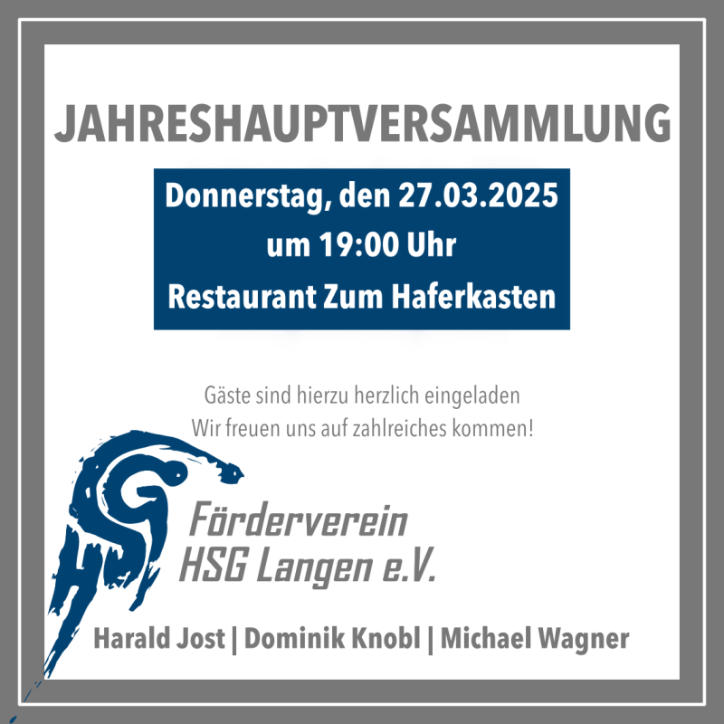 Förderverein - Jahreshauptversammlung